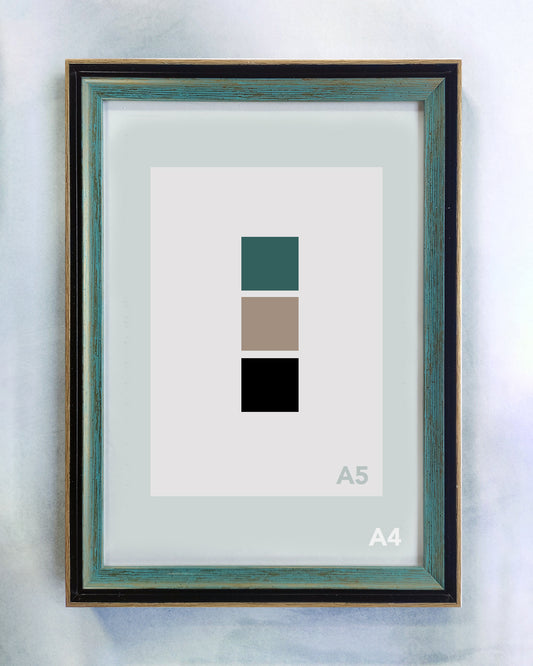 A4 Teal, Black & Beige